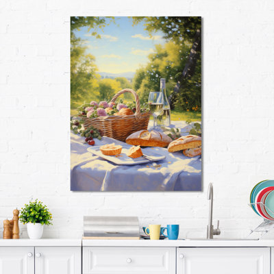 «Food Picnics Tranquil Retreat II», reproduction d'art sur toile