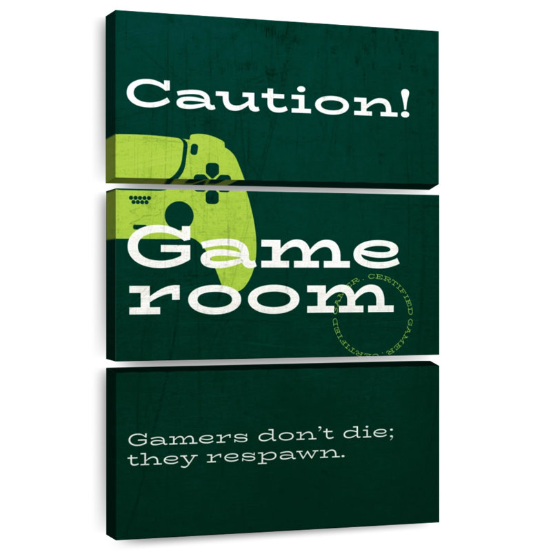 Caution Game Room Wall Sign, 50" H x 32" W