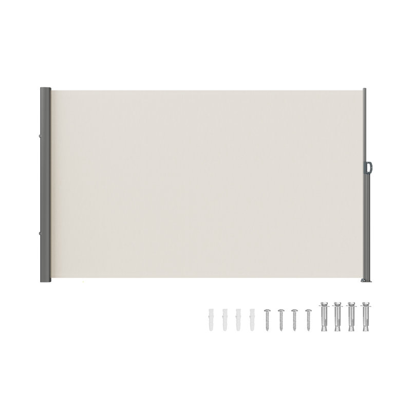Beige Polyester Retractable Outdoor Privacy Screen