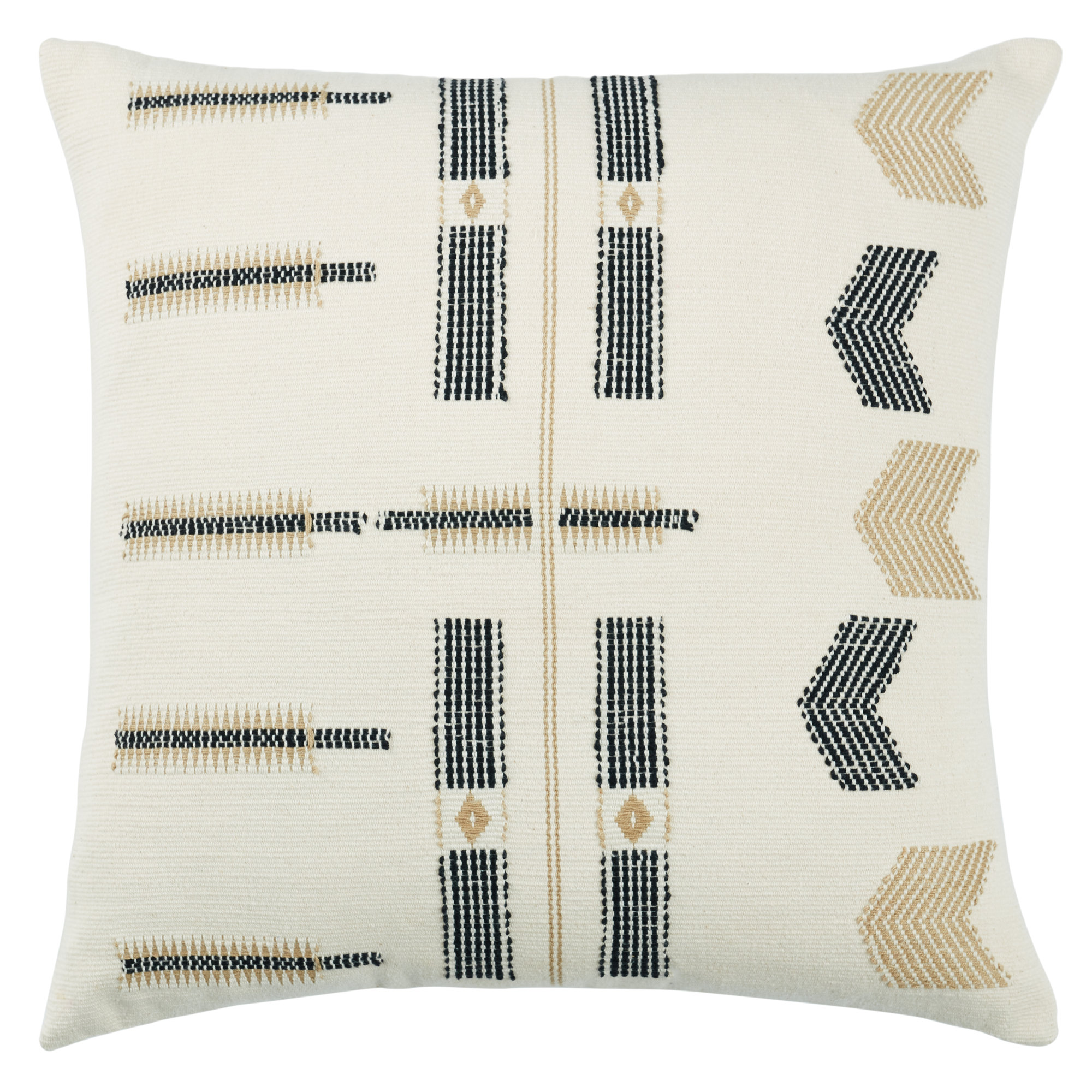 Erickson Embroidered Cotton Throw Pillow, White, Down
