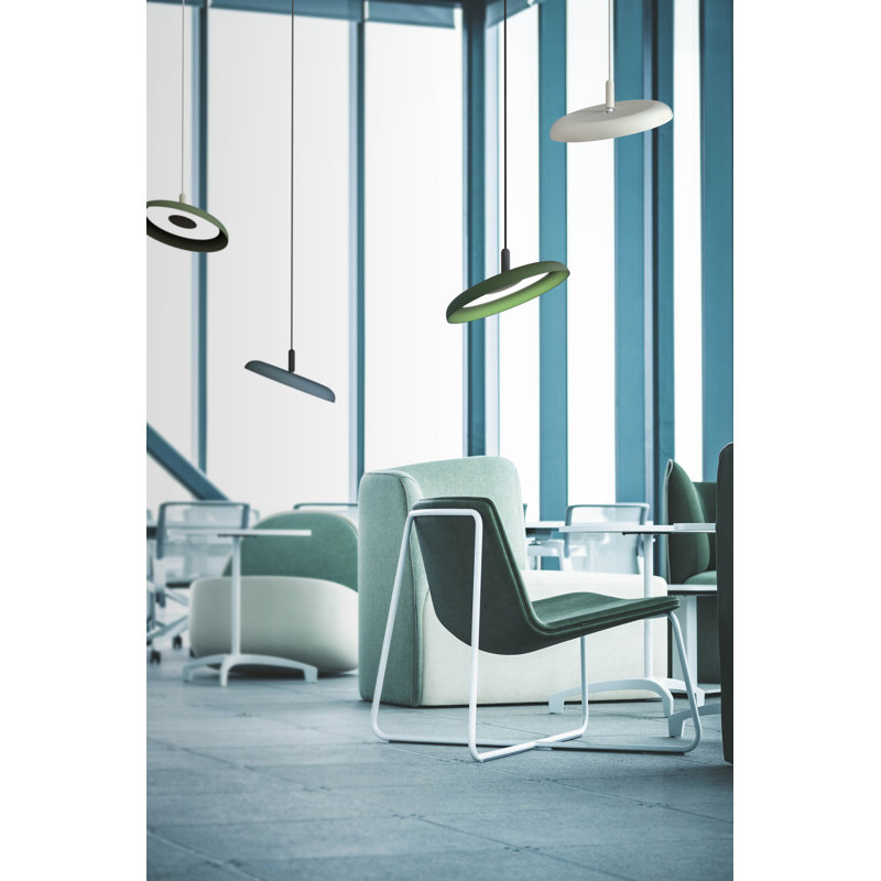 Luminaire suspendu en forme de dôme à 1 lumière Nivél, H 120 po x l 15 po x P 15 po, Forêt, Blanc