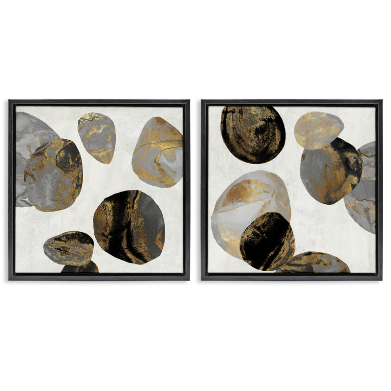 Ensemble de cadres flottants 2 pièces Agate, Cadre flottant noir de jais, H 18 po x l 18 po