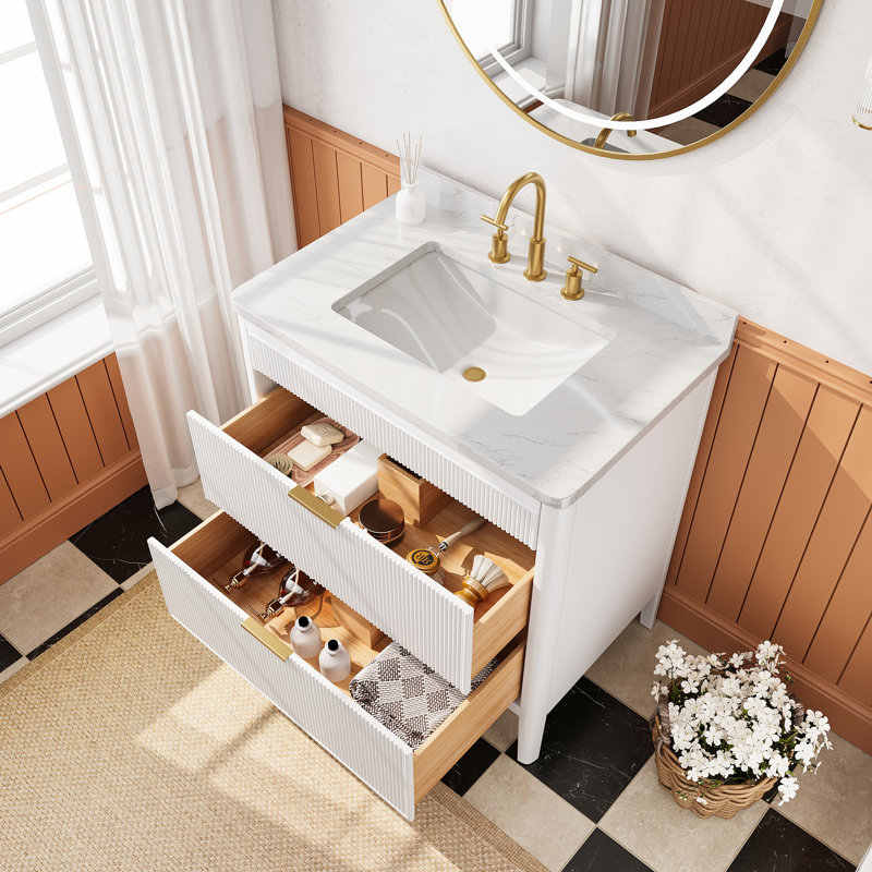 Ensemble de meuble-lavabo simple avec tiroir Preston, 35.83