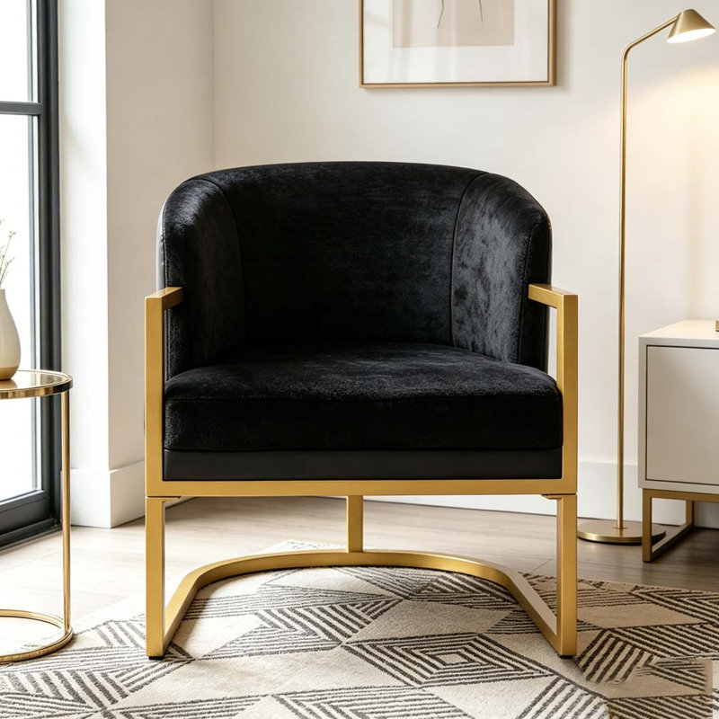Chaise de lecture rembourrée Modern, Noir