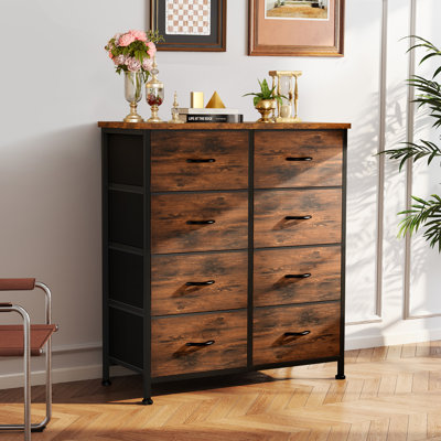 Bedroom Dresser with 8 Drawers Tall Dresser Chest of Drawers Fabric Dresser Modern Dresser