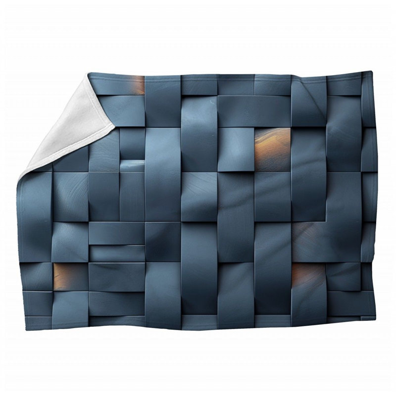 Woven Texture Art Machine Printed Throw Blanket, Queen