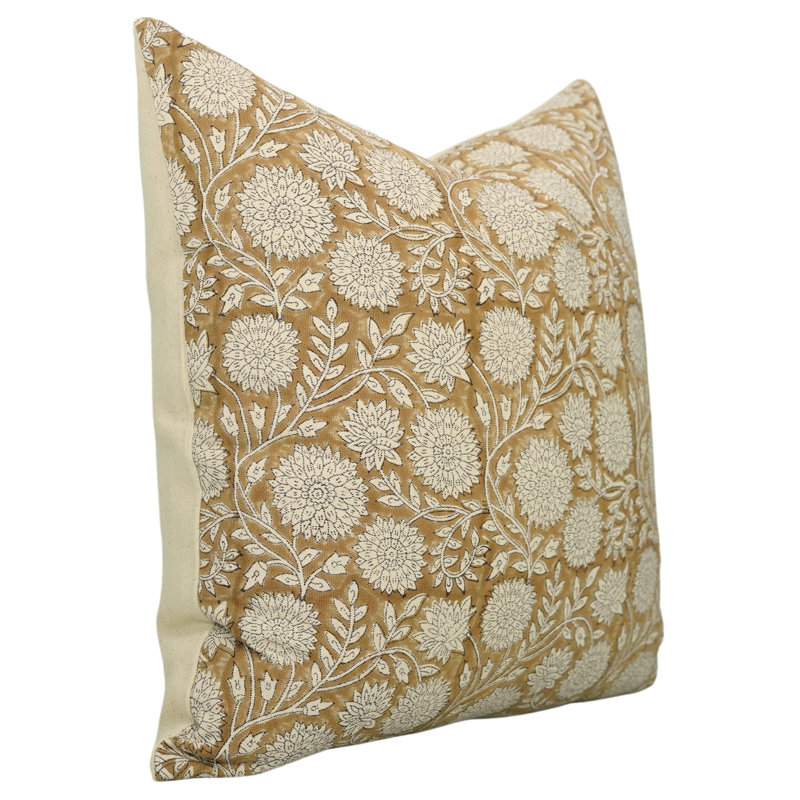 Housse de coussin en coton Floral, Rectangulaire, H 14 po x l 36 po