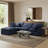 Itala Velvet L-Shaped Sectional Reversible-94482372