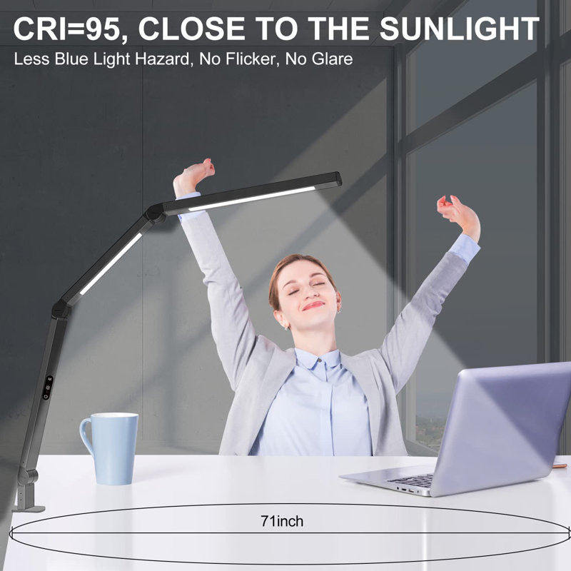 Adjustable Black Aluminum LED Clip-On Desk Lamp