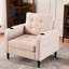 Fauteuil et rangement rembourrés beiges - confortables, porte-gobelets, pour le salon et la chambre à coucher-1828458823