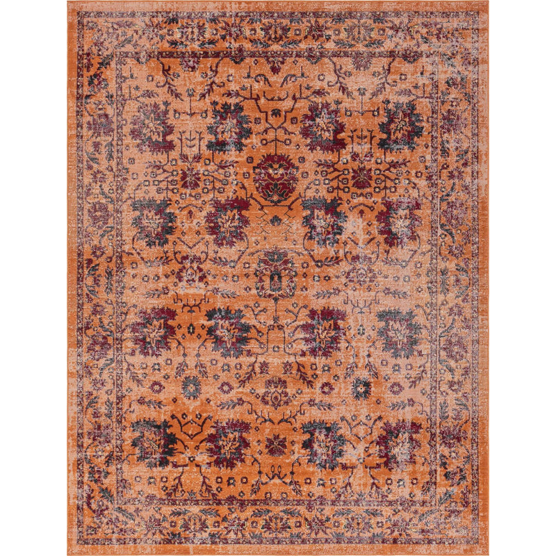 Floral Indoor Rug, Rectangle 9' x 12'