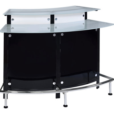 Black Curved Glass Top Bar Cabinet For Elegant Arrangement Of Wine And Glassware In Living Spaces Attractive Display