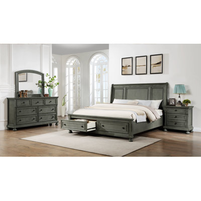 Contemporary Design Bedroom Set Made With Wood & Rustic