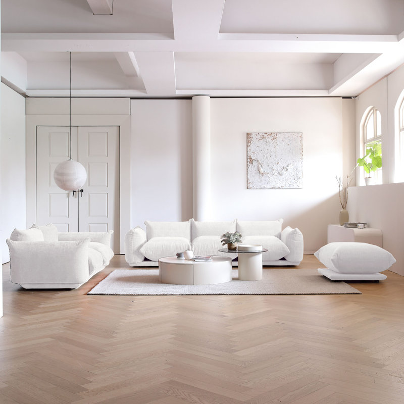 Canapé modulaire en tissu 5 pièces Minarik, Beige