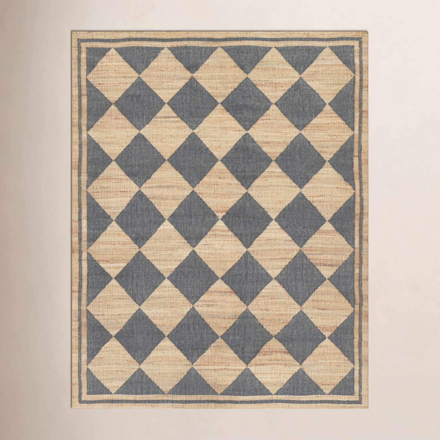 Orchard Court Blue Hand-Woven Geometric Jute Rug, Rectangle 10' X 14'