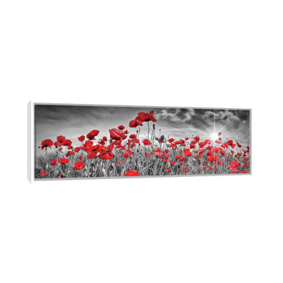 "Champ de coquelicots" par Melanie Viola, reproduction d’art graphique panoramique