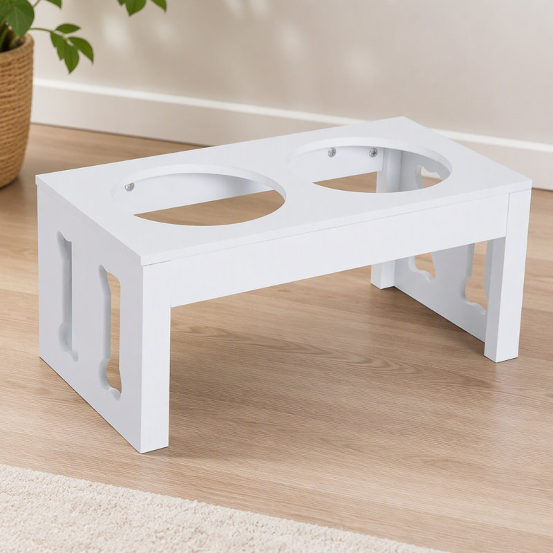 Wooden Pet Food Bowl Feeding Station