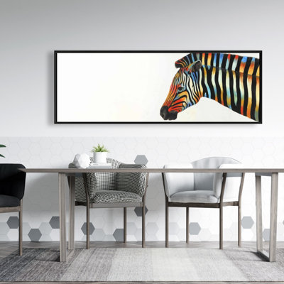 Colorful Zebra Print On Canvas