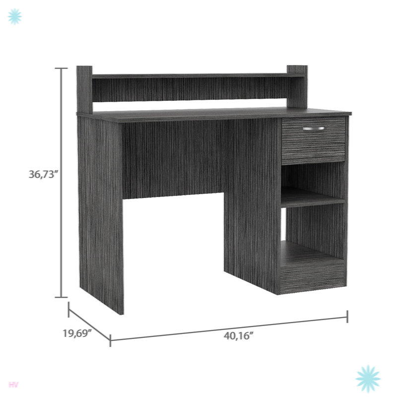 Charlotte 40" Wide Computer Desk, Gray