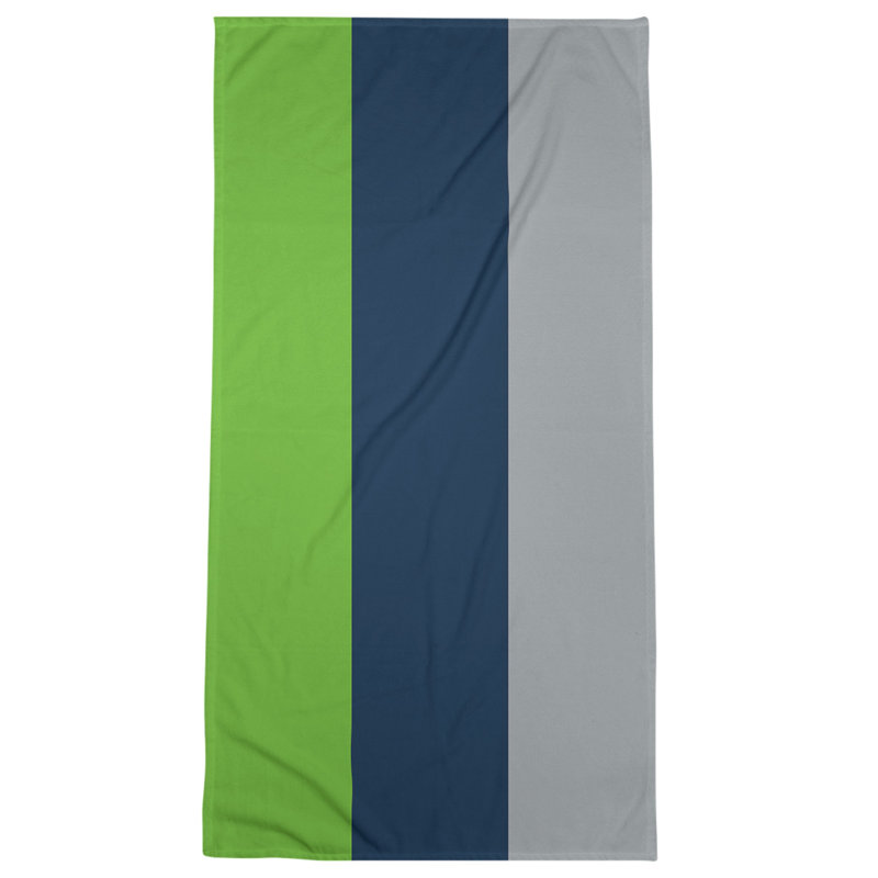 Bath Towel, Green/Blue/Dark Gray