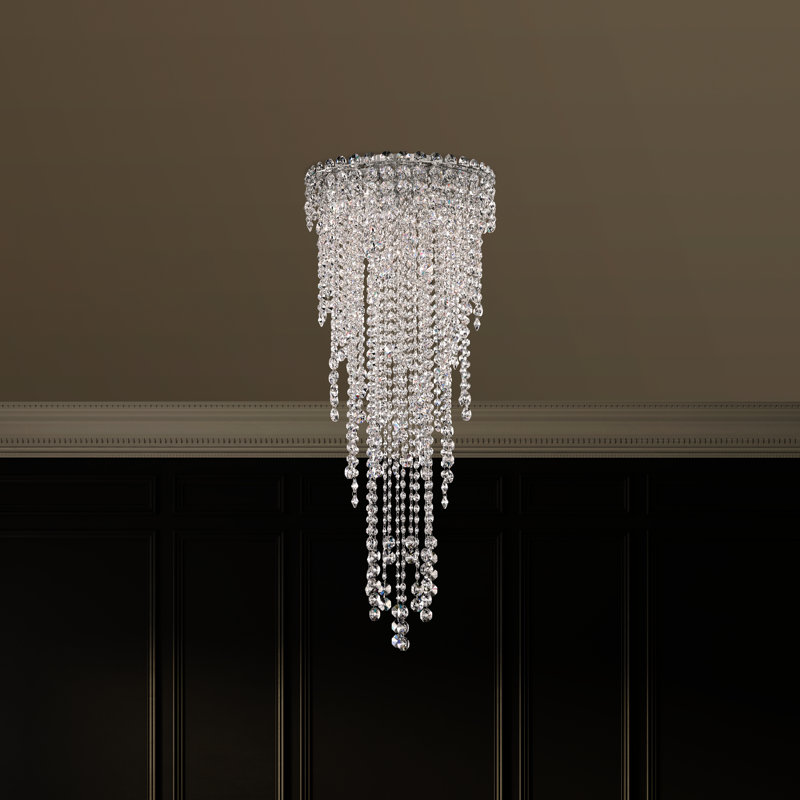 Chantant Crystal Flush Mount, Heritage Handcut, 35.5" H x 14" W x 14" D