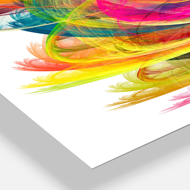 Colorful Thick Strokes - Horloge murale moderne, Blanc / multicolore, H 32 po x l 24 po x P 1 po
