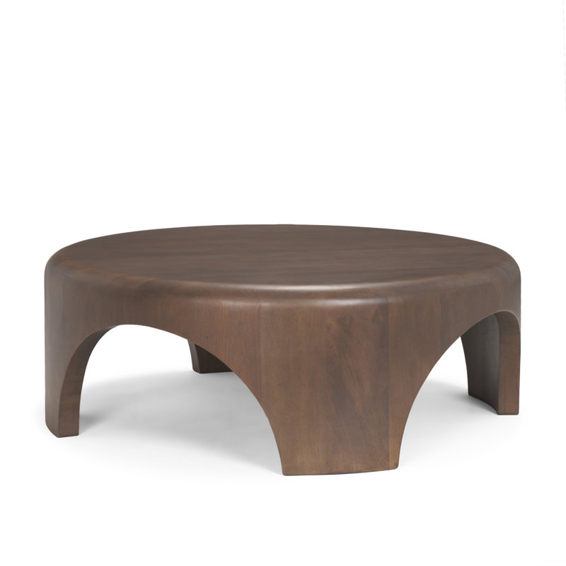 Larita Round W/Arched Legs Coffee Table, Dark Brown