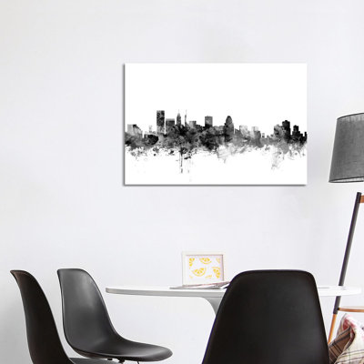 Baltimore, Maryland In Black & White by Michael Tompsett - Wrapped Canvas Gallery-Wrapped Canvas Giclée
