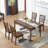 Light Coffee Rectangular Solid Wood Dining Table-217860332