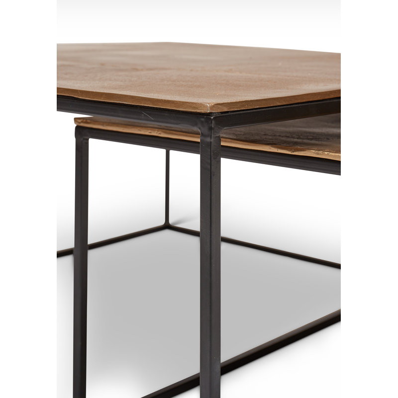 Mudra Nesting Coffee Table, Antique Brass