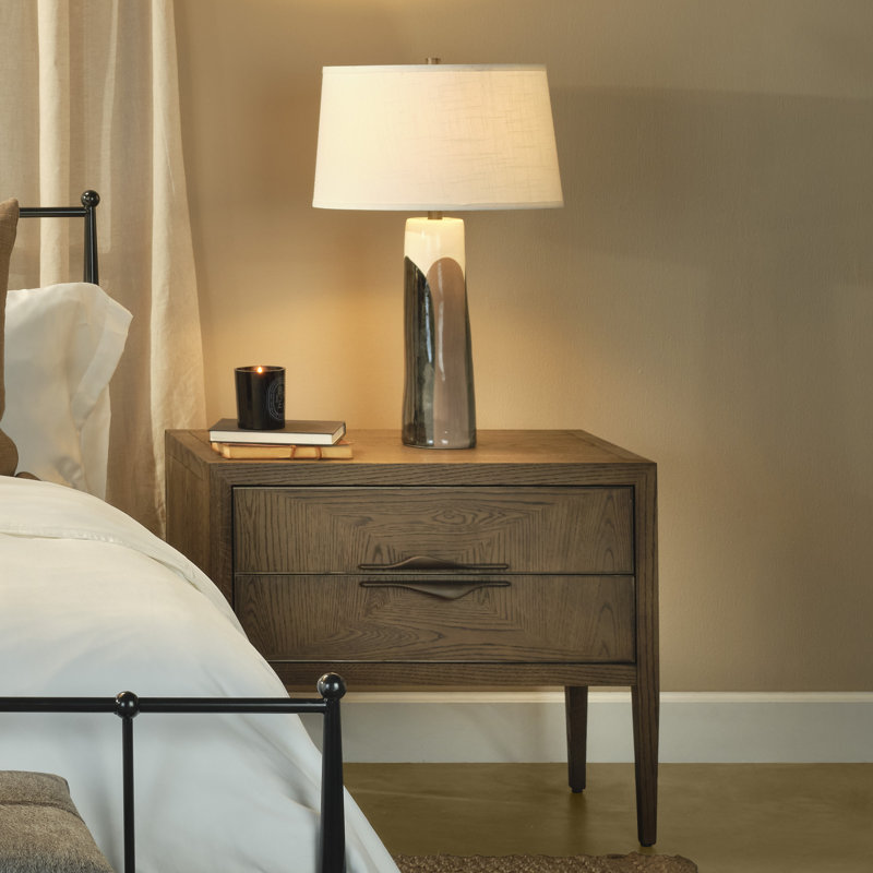 Landmark 2 - Drawer Solid Wood Nightstand, Brown Sugar Oak