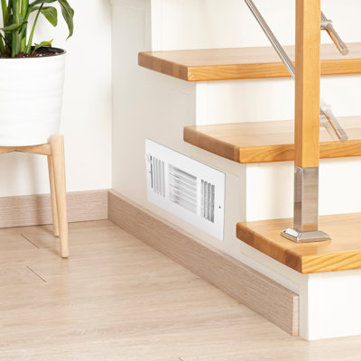 Floor Registers 3-Way Iron Floor Vents for HVAC Grilles 6-Pack White