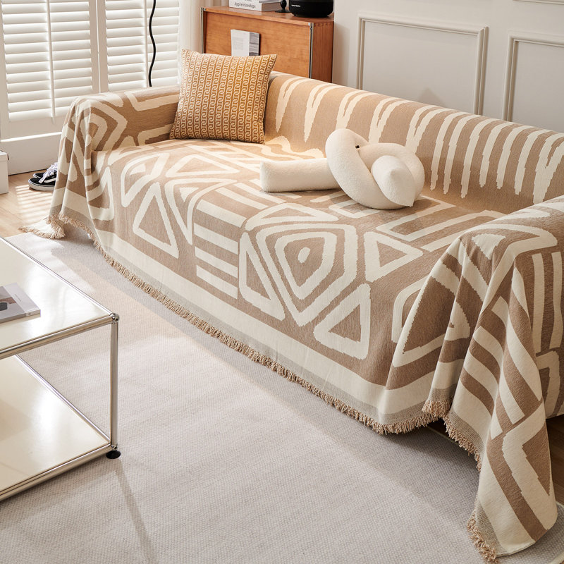Housse pour canapé modulaire Boho Chenille, Kaki, H 71 po x l 118 po x P 0,1 po