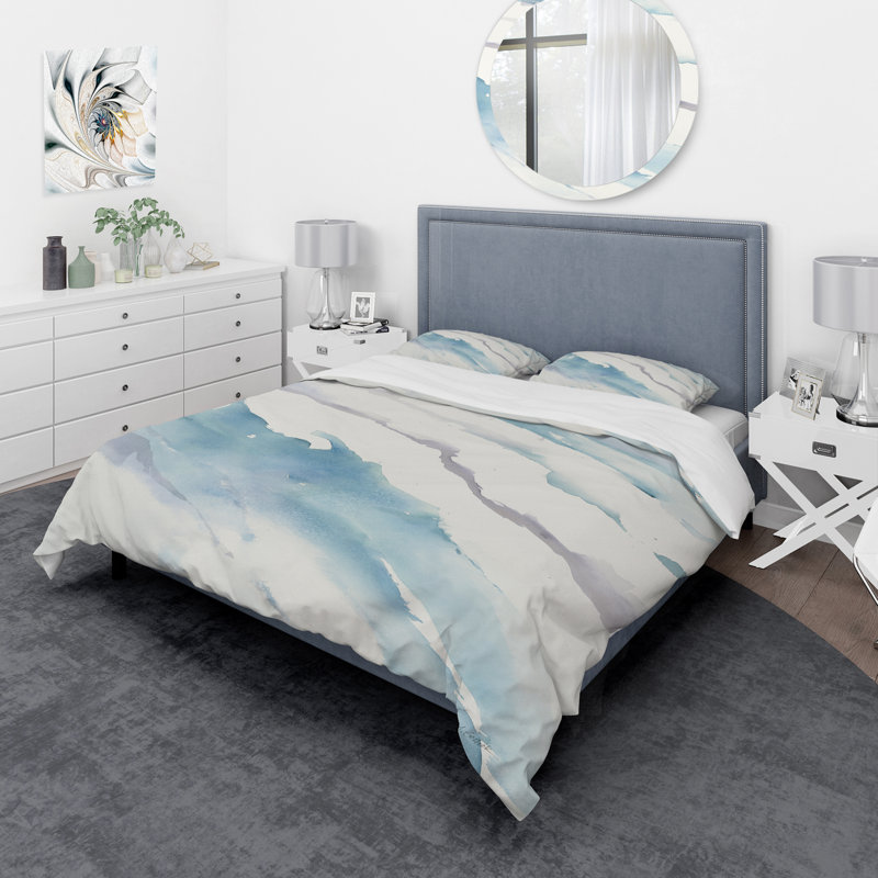 Modern Abstract Drift - Duvet Cover Set, King Duvet Cover + 2 Shams