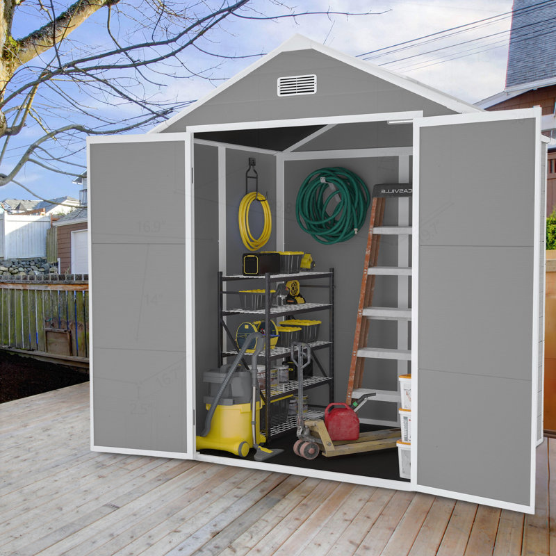 Versatile Resin Storage Shed with Advanced Features for Outdoor Use