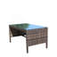 Table basse d'extérieur 1 table basse avec verre trempé transparent