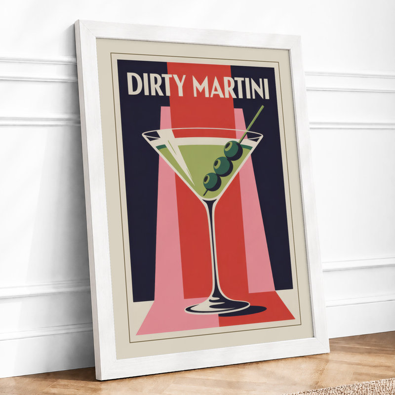 Dirty Martini Retro - Framed Print, A1 - 84.1 x 59.4 cm, White