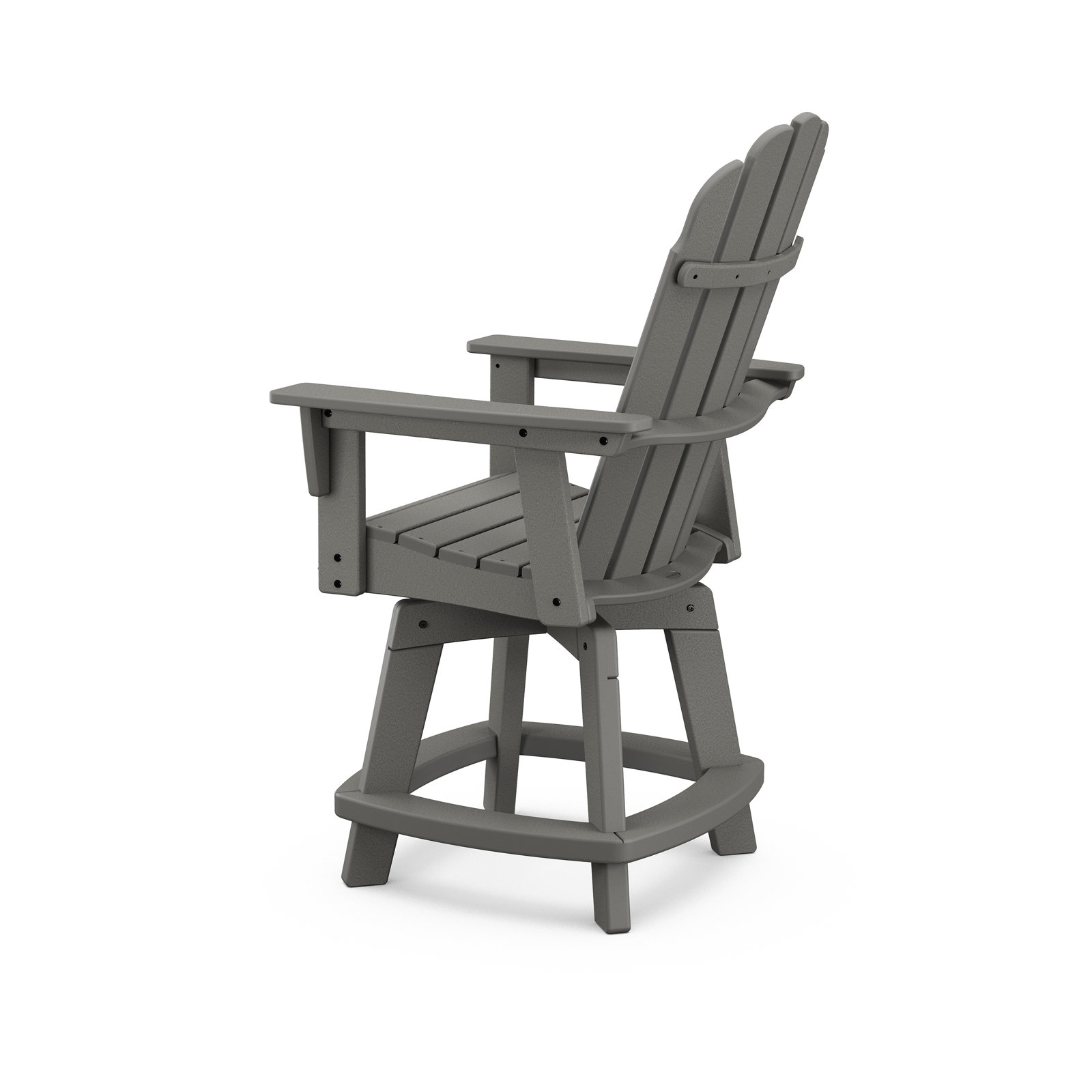 POLYWOOD® Vineyard Swivel Patio Bar Stool, Slate Gray
