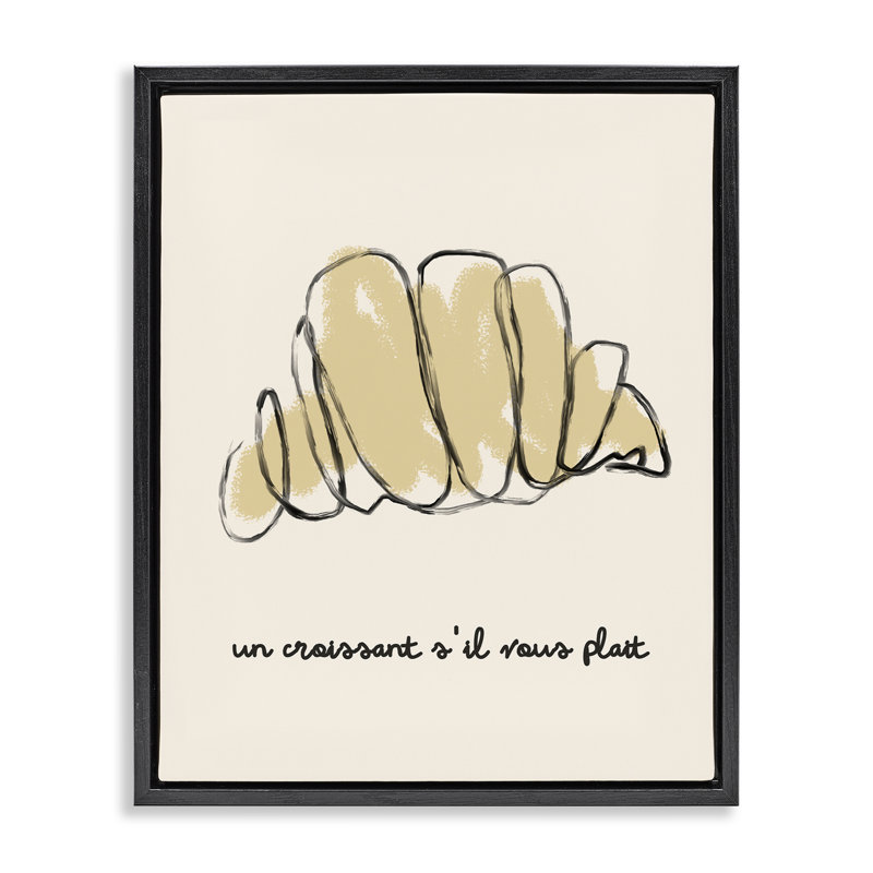 Cadre flottant moderne en forme de croissant français, design par Lil 'Rue, H 31 po x l 25 po, Cadre flottant noir de jais
