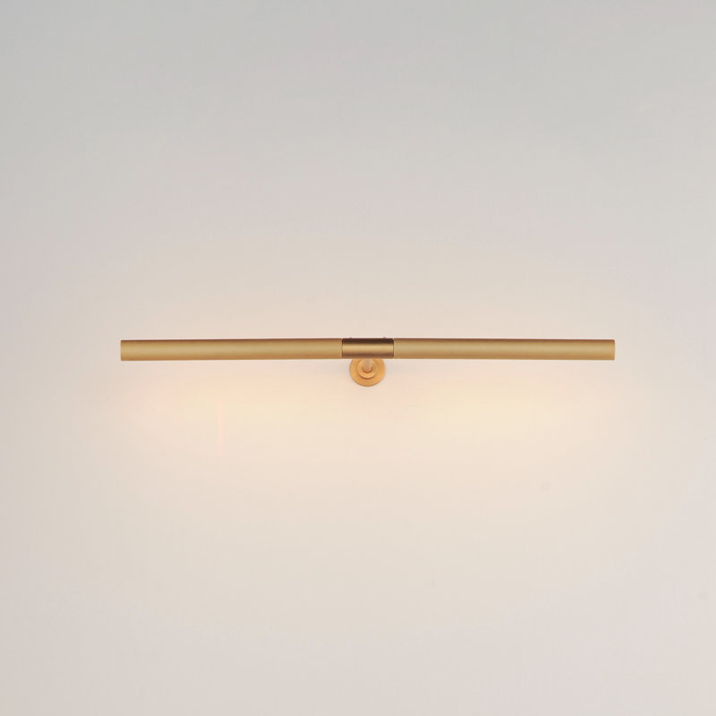 Demontrey Single Light Aluminum Dimmable LED Armed Sconce, 4.5" H x 23" W x 8.75" D, Gold/White