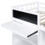 Lit mezzanine bas blanc simple avec bureau roulant, tablette et tiroirs - Bois massif fonctionnel et solide pour un look de chambre à coucher élégant-1579780687