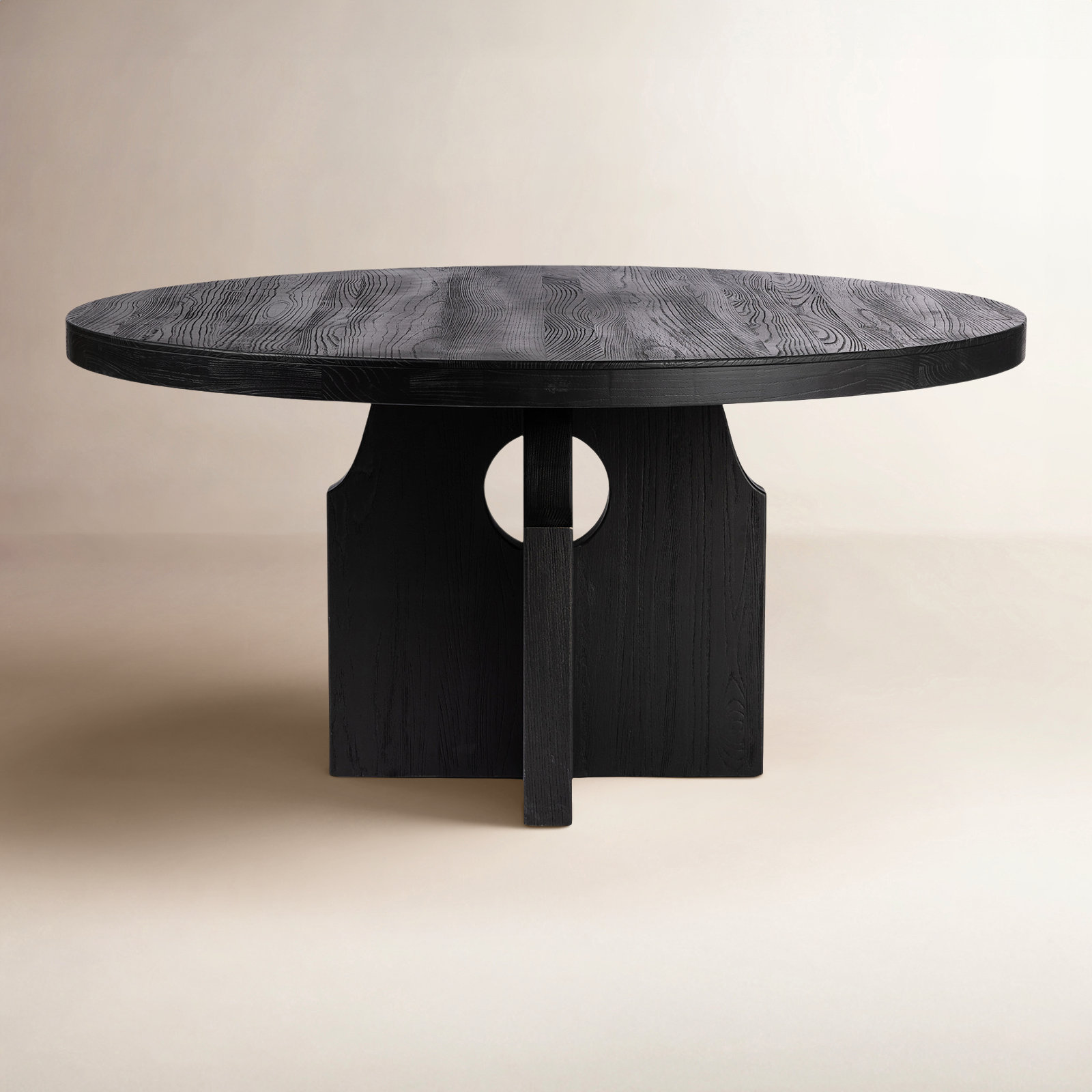 Ludivine 60" Solid Wood Dining Table, Black Elm