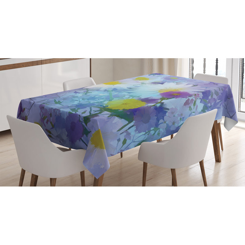 Flower Tablecloth, 84" L x 60" W