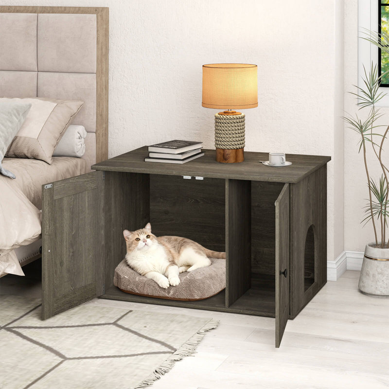 Enceinte cachée pour lit de chat, diviseur de salon, chêne