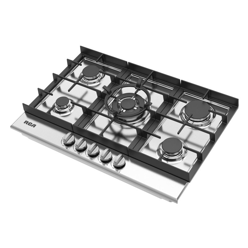 30 po Plaque de cuisson à gaz encastrée Century Collection, 5 brûleurs, grilles en fonte, boutons en métal en acier inoxydable