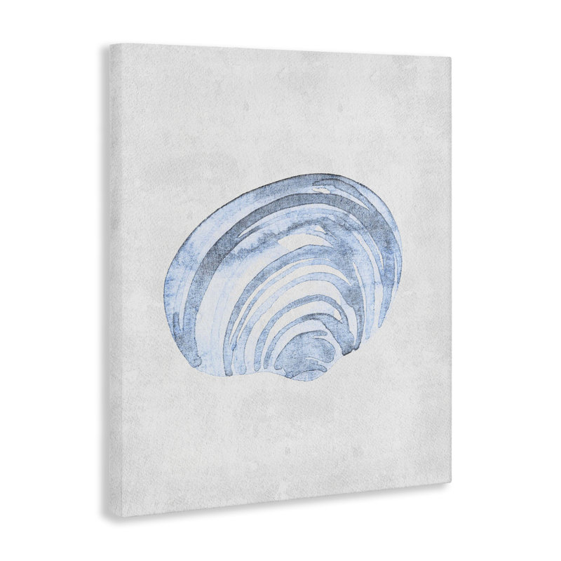 Toile bleue subtile escargot de mer, design par Camila Juncos, H 30 po x l 24 po
