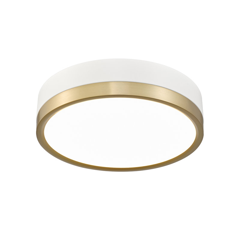 Brexleigh Acrylic LED Flush Mount, Matte White/Modern Gold
