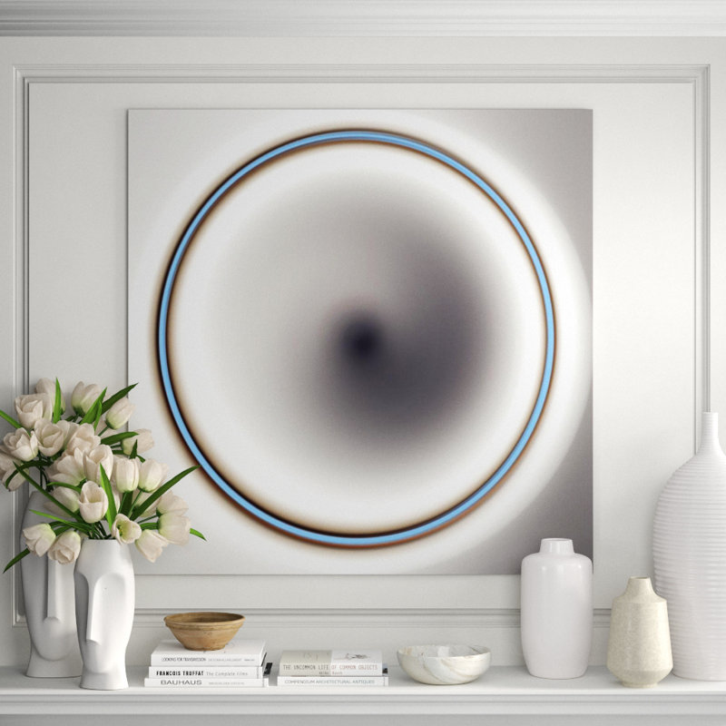 Center Of Light II Print by Jeffrey Goodman, Glass Coat, 54" H x 54" W, White/Light Gray