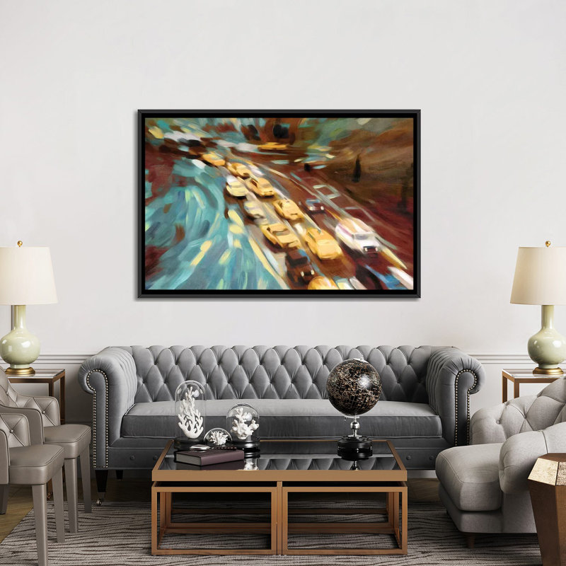 «Velvet Highway» par PI Studio - impression sur toile tendue, H 18 po x l 26 po x P 1,5 po, Toile avec cadre noir