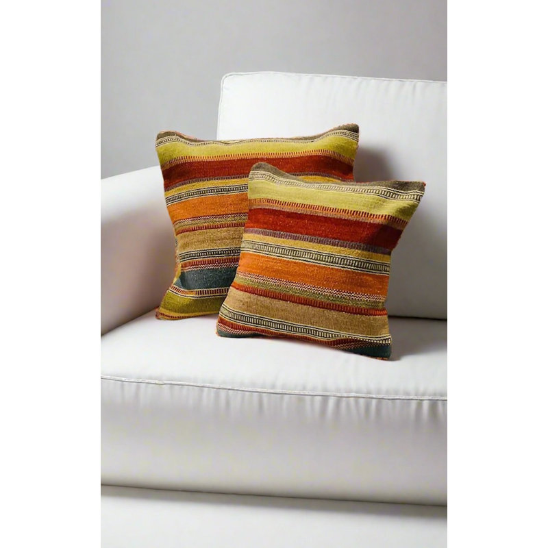Baxman Yellow Square Throw Cushion Cover, 45cm H x 45cm W